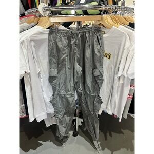 Garage Retro Y2K Charcoal Gray Nylon Tactical Cargo Pants Size Large